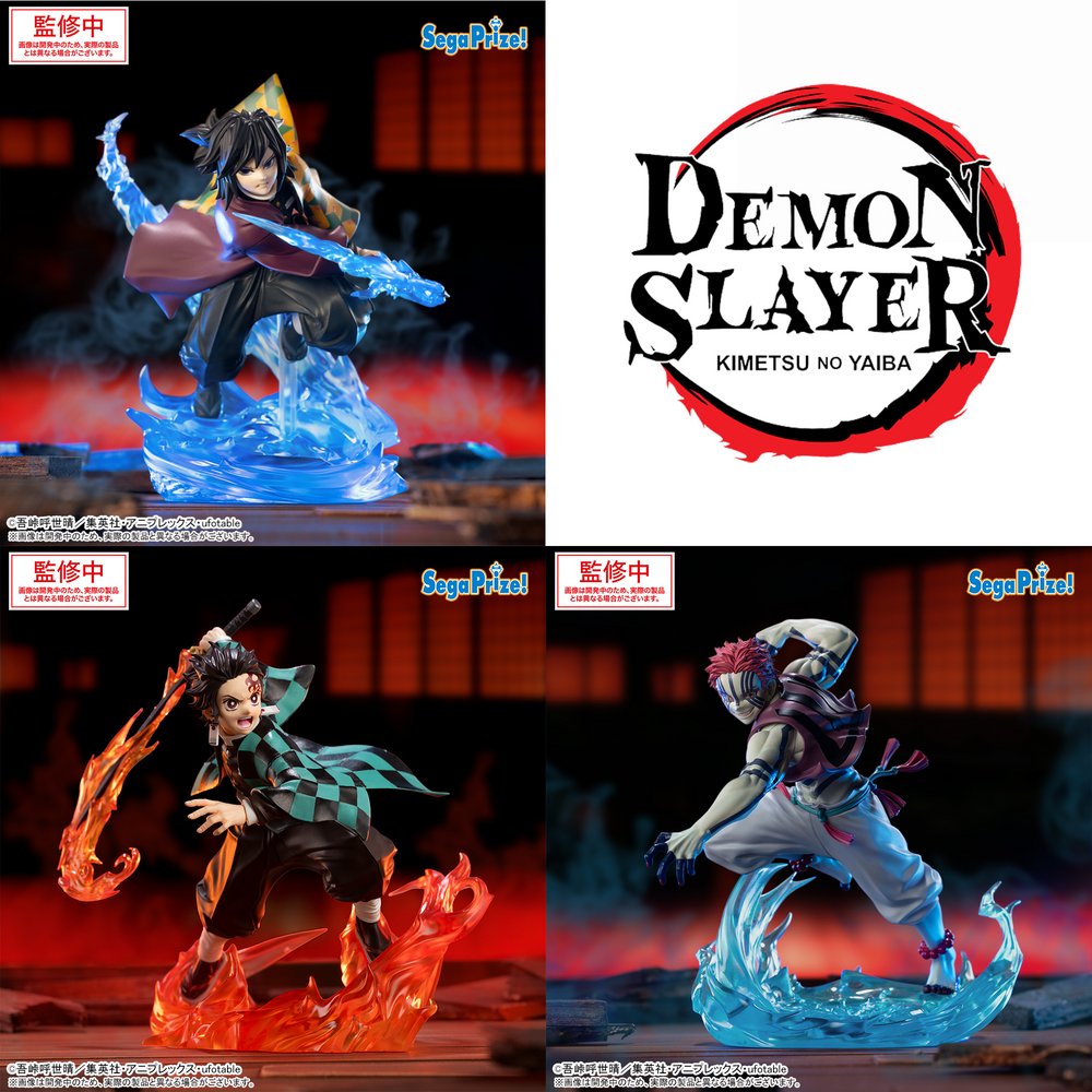 SEGA DEMON SLAYER XROSS LINK - GIYU TOMIOKA & TANJIRO KAMADO & AKAZA MUGEN CASTLE ARC COMPLETE SET OF 3 TYPES